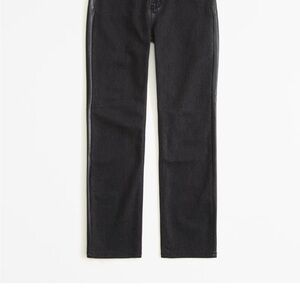 Abercrombie Mixed Fabric Ultra High Rise Ankle Straight Jean